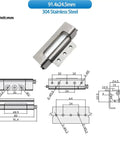 Foldable Thick Hinge Made From 304 Stainless Steel For Heavy Duty Machinery Equipment Load Bearing Hinge Accessory