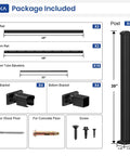 Hella Secure Aluminum Stair Railing Kit 2 Pack includes four 39 inch posts and assembly components for easy installation.