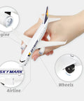 1/400 Skymark Plastic Airplane Model Diecast Replica For Collectors And Display showcasing details like engine, wheels, and airline logo