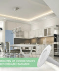 Modern kitchen with 4 Pack 5 To 6 Inch LED Recessed Can Lights With Adjustable Length, Retrofit Downlights installed on ceiling