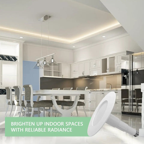 Modern kitchen with 4 Pack 5 To 6 Inch LED Recessed Can Lights With Adjustable Length, Retrofit Downlights installed on ceiling