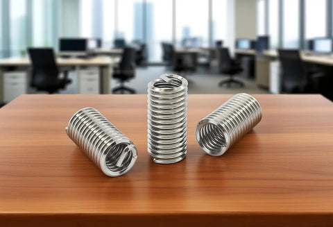 5/16-18 UNC 3D Helicoil Wire Thread Inserts Set In 304 Stainless Steel For Strong Rust-Proof Thread Repair Helical Coiled Sleeve Durable Wear-Resistant Anti-Corrosion 45 Pieces displayed on office desk