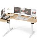 L Shaped Electric Standing Desk For Home Office And Gaming 59x40 Inch Reversible Corner Desk With Electric Height Adjustment