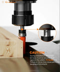Flush Trim Router Bit Set Four Piece One Quarter Inch Shank Top And Bottom Bearing Carbide Template Guide Bits for woodworking.