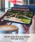 Viewing Outdoor 4 Wireless Security Camera System Three Camera Bundle With 1080p HD Live View infrared on phone screen.
