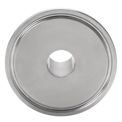 DERNORD stainless steel 304 sanitary end cap with central bore for 2 in x 1/2 in tri-clamp