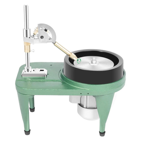 Durable 180 Watt Gem Faceting Machine and Jade Polisher showing six inch disc and manipulator for crystal engraving