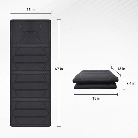 Full Body Massage Pad For Bed With 10 Vibration Motors And 5 Massage Modes, Heated Mattress Pad shown in foldable and open size