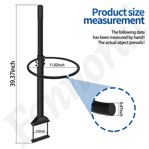 Dimensions of Front Bar Handle For Zero Turn Mower Easy Install Mounting Kit With 5 Gallon Bucket Bracket Holder