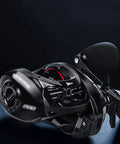 Offshore Fishing Reel 2000 Type With Magnetic Brake System and Anti Explosion Line, sleek black design and comfortable grip