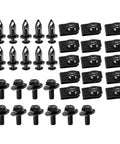 Honda Engine Cover Clip Fastener Kit Replacement For Undertray Splash Guard Plug And Play Install Direct Fit Durable Auto Part With Long Lasting Performance Replaces Worn Or Damaged Clips On Honda Vehicles black plastic clips and bolts