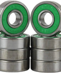 ABEC 7 Bearings For Skateboards And Longboards, Pre-Lubricated, Gas-Washed Surfaces, Set Of 8 Bearings And 4 Spacers