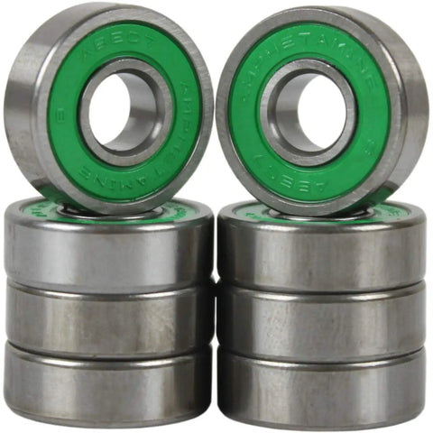 ABEC 7 Bearings For Skateboards And Longboards, Pre-Lubricated, Gas-Washed Surfaces, Set Of 8 Bearings And 4 Spacers