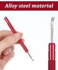 Close-up of red alloy steel tool from 5 Piece Watch Hands Repair Tool Kit For Precise Hand Removal Pro Grade Watch Repair Tools Set Metal Tools