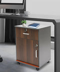 Slick Locking Vertical File Cabinet With Smooth Glide Casters And Ample Under Desk Storage Space, engineered wood, small size, under desk printer stand.