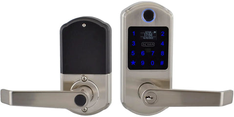 Smart 4 In 1 Keyless Door Lock With OLED Display And Fingerprint Code Access Biometric Touchscreen Entry No Key Hassle Hands Free Dual Verification Stores Up To 100 Fingerprints And Codes Easy Install Digital Door Lock For Home And Apartment Security