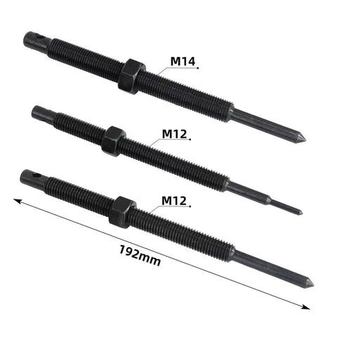 Pro Universal Blind Hole Internal Bearing Heavy Duty Complete Puller Kit With Secure Snap Fastener Lock So You Never Drop Parts While Yanking Wheel Hub Motors Out Of Cars Motorcycles E Bikes For Your Home Or Shop Work Without The Hassle. M12 M14, 192mm steel puller rods