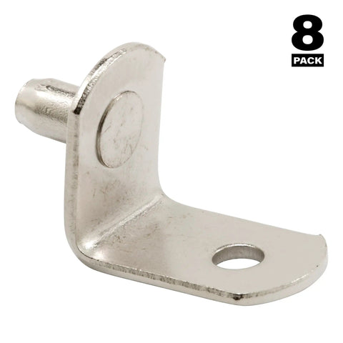 5mm Steel Nickel Plated Shelf Support Pegs 8 Pack For Cabinets And Bookcases Sturdy Durable Shelf Pins With 11/16 Inch Seat And 5/32 Inch Hole