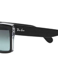 Inverness Rectangular Sunglasses Unisex RB2191 Dope Black On Transparent Frames With Blue Gradient Lenses 54 mm UV Protection