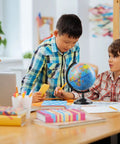 Children learning with Hands On 6 Inch World Globe For Kids With Stand Interactive 360 Degree Earth Globe For Classroom