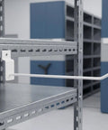 White Iron Slatwall Hooks Set For Retail Displays And Garage Storage, 20 Pieces, 4mm Rod Thickness, 7.48 Inch Rod Length installed