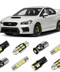 Lit White Interior LED Light Kit For WRX STI Impreza 2004 To 2022 Super Bright 6000K Bulbs with Subaru car and 8 LED bulbs