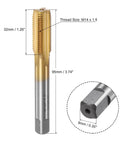 Left Hand M14 X 1.5 Titanium Coated Tapping Tool For Through Holes 4 Flute M35 Cobalt HSS with labeled dimensions
