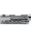 Steam Locomotive 3D Metal Model Kit Unassembled Hobby Project No Glue Needed Easy To Clip Bend Parts For Ages 14 And Up Fun Hands On Train Craft For Enthusiasts, side view of assembled metal locomotive model.