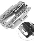 2 Pieces 80 Degree Foldable Lifting Brackets Black Spring Hinges For Sofa Lifts And Furniture Storage Hinge Support Left And Right Sides Built To Last Heavy Duty Stainless Steel No Rust Invisible Design, close-up view showing spring mechanism.