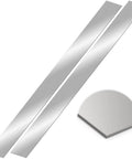 2 Pack 304 Stainless Steel Brushed Trim Strip Gap Filler For Home And Kitchen Projects Easy Install 30 Inch Long By 1 Inch Wide By 0.04 Inch Thick Bendable And Cuttable Drillable Sheet Metal Edging For Finishing; side view with texture detail.