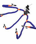 Pro Soldering Helping Hands Clamp Stand With Flexible Gooseneck Arms And 5 Rotatable Alligator Clips, Blue 11 Inch