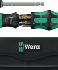 Compact 26 RA-R Ratchet Set With Pouch, showing fine-tooth ratchet handle, bit holder, and black storage pouch