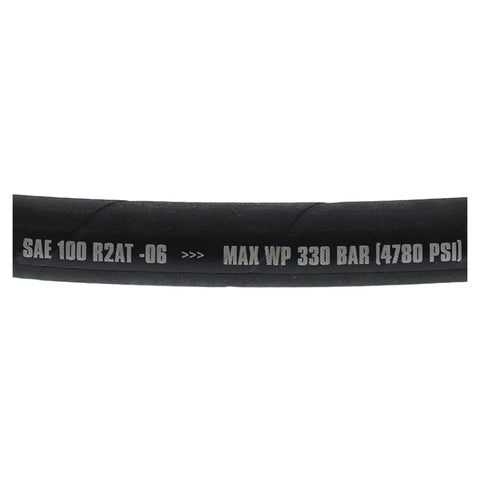 Hydraulic Hose 3/8 Inch ID By 12 Inch Length Up To 4780 PSI Max SAE 100 R2AT Two Wire Beefy With 3/8 NPT Ends For Tractors And Heavy Equipment Great For Hydraulics Farm Equipment And Outdoor Machinery Heavy Duty Tractors And Farm Gear black hose marking