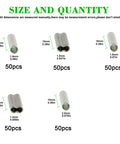 Pro Grade 250Pcs Wire Rope Crimp Sleeve Kit with single and double barrel copper ferrules, 5 size assortment displayed