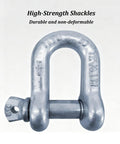 High-strength steel shackle for heavy-duty lifting, featuring durable construction and non-deformable design.