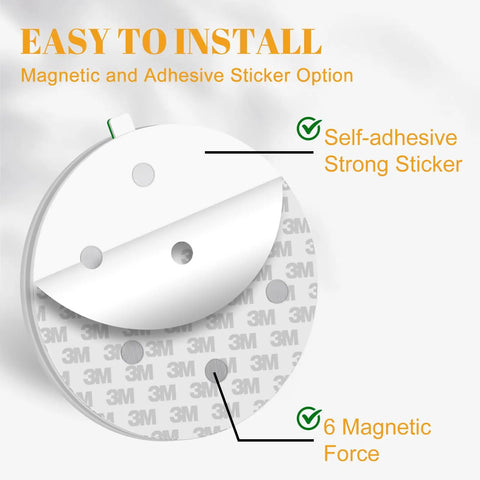 Rotating Privacy Door Sign For Office With Do Not Disturb Out Of Office Please Knock In A Meeting Working Remotely Back Soon Six Modes Easily Switched 6 Inch Silver installation guide showing magnetic and sticker options