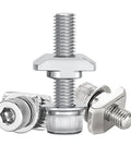 Heavy Duty T Slot Nut Set With Screws For 45 Series Aluminum Profiles Boat Shaped Block Kit Premium SS304 Stainless Steel Indoor Outdoor Ready 10 Pack, silver close-up