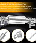 Heavy Duty Two Pack Brake Bleeder Hose Straight Up Game Changer Design With One Way Check Valve detailed view of aluminum and rubber pipe
