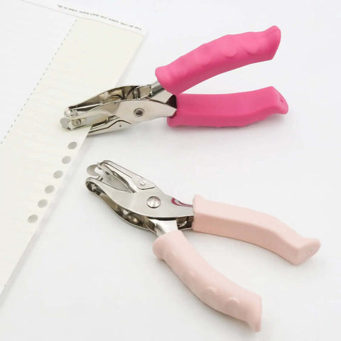 Two Pack Mini Circle Hole Punches One Quarter Inch And One Eighth Inch For Crafts Portable Handheld Paper Puncher With Grip Handle