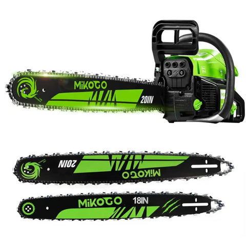 Gas Chainsaw With 58cc 2 Cycle Engine, 3.6 HP, 18 And 22 Inch Bars, Beast Mode Power For Tree Cutting Firewood Logging