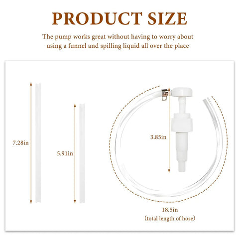 Grease Monkey Approved 4 CC Fluid Pump For Quart Bottles With Flexible Hose For Quick Gear Transmission And Differential Oil Transfer Slick Automotive Hand Dispenser product size dimensions