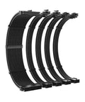 Heavy Duty 18AWG Sleeved Power Cable Extension Cord Set With 24Pin Motherboard Pcie Gpu And Cpu Connectors arranged in curved display