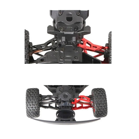 Bottom view of Aluminum Rear Upper Suspension Arms Upgrade for 1/16 Mojave GROM RC Car And Off Road Truck on chassis