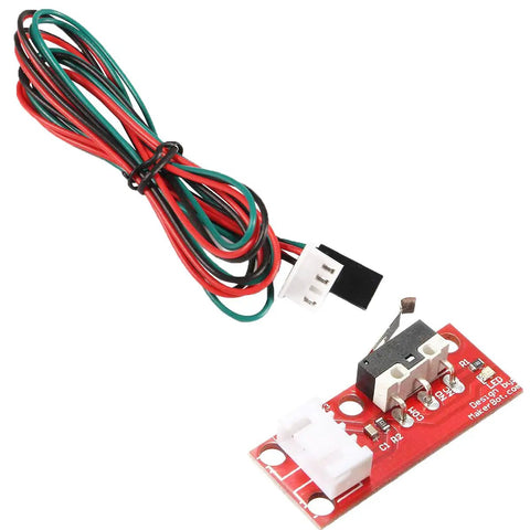 10 Piece Mechanical Endstop Limit Switch Module With 70cm Cable displayed with a wiring bundle for 3D printers and CNC RepRap.