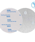 No Drilling Magnetic Smoke Alarm Mounts 3 Pack With Adhesive Pads showing front and back view of tape and magnet.