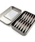 Heavy Duty Stainless Steel Archery Field Points Set 75 100 And 125 Grain Five Sixteenths Inch Screw In Arrow Tips For Target Practice With Storage Box