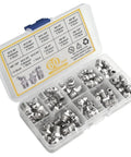 60 Piece Metric Hydraulic Grease Fitting Kit Galvanized Steel M6 M8 M10 Straight 90 Degree 45 Degree Angles Assortment For Tools