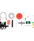 160Ft Backyard Zipline Kit with Safety Harness and Spring Brake, Tree Protection, Galvanized Cable, Complete Set Visible.