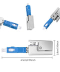 SC UPC Square Fiber Optic Coupler Adapter Single Mode Compatible High Precision Bare Connector with metal casing and measurements