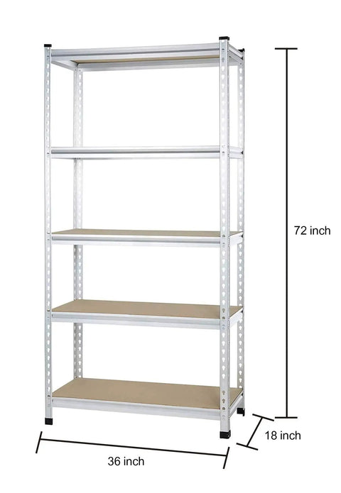 Beefy Aluminum 5 Shelf Storage Rack With Double Posts 36 By 18 By 72 Inches Anodized Shelving Unit For Kitchen Office Garage Holds Up To 800 Lbs Per Shelf And 4000 Lbs Total